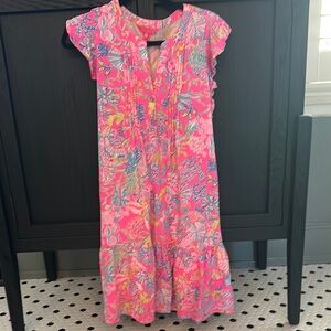 Vibrant Pink Floral Womens Dress